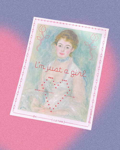 Just A Girl (Mixed Media) Print