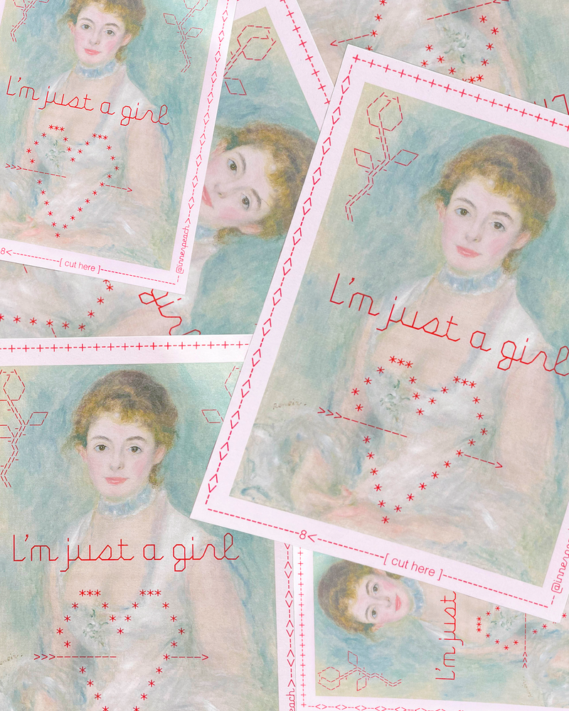 Just A Girl (Mixed Media) Print