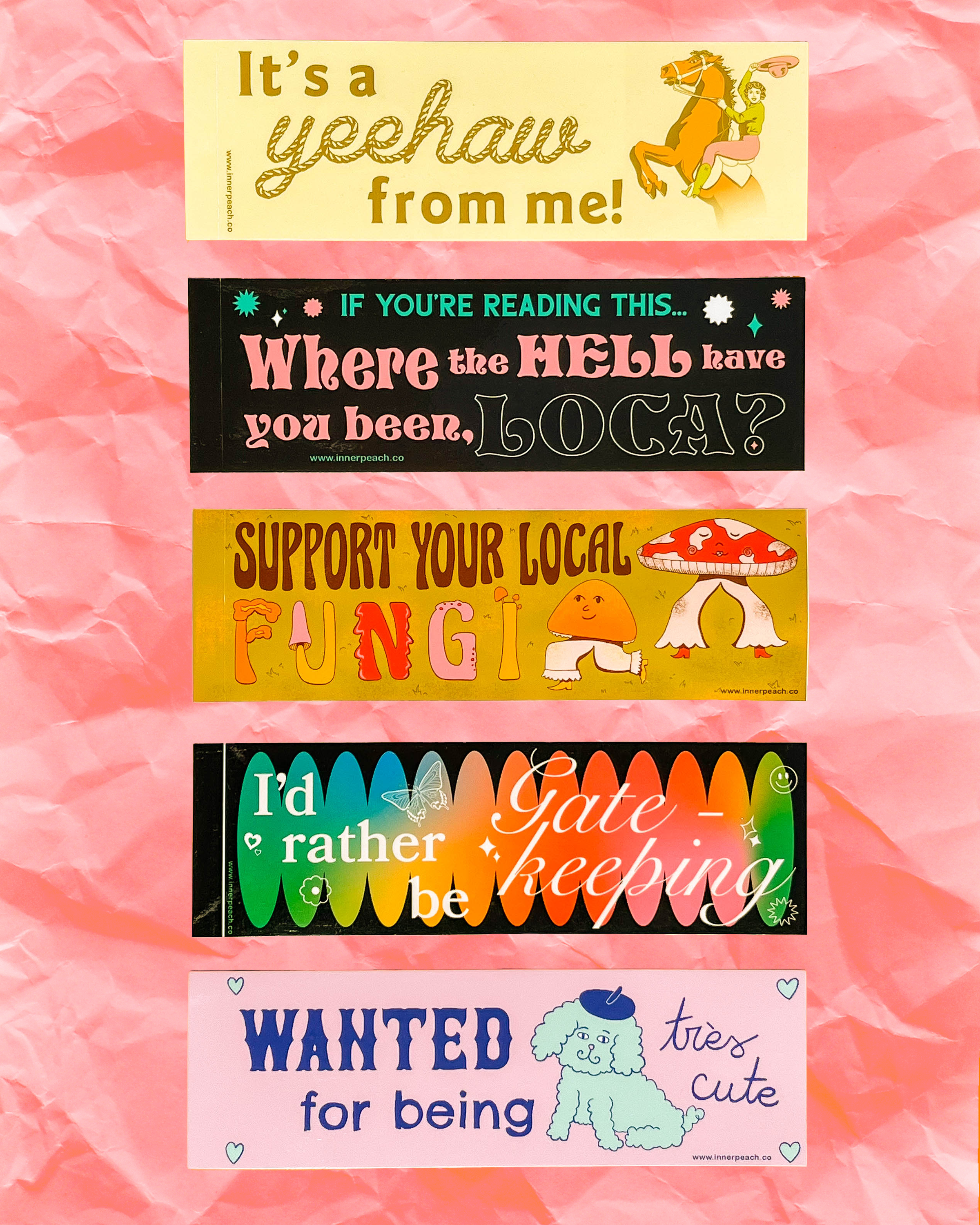 Très Cute Bumper Sticker – Inner Peach Design