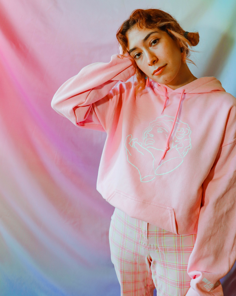 Crying is Cool Hoodie- Pink.